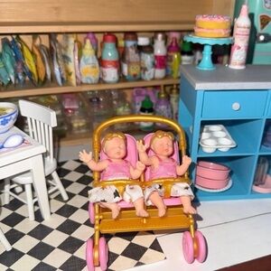 Mini Brands Twin Girls in Stroller RARE